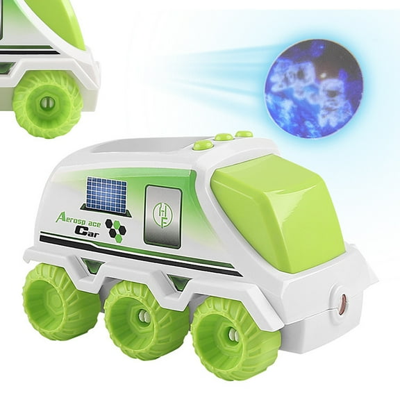 Wdhugt Childrens Aerospace Inertial Lunar Rover Model Car With Projection Function Space Exploration Toy For Kids Scientific Learning Plastic Material