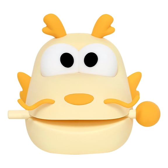 Wdhugt Childrens Interactive Wood Fish Night Light With Cute Decor Usb Rechargeable Bedroom Lamp Silica Gel Material Touch Sensor