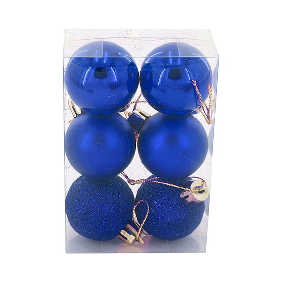 Wdhugt Christmas Ball Ornament Set Of 6 Pieces Plastic Hanging Decorations 2.36-Inch For Christmas Tree Decoration Home Party Festive Holiday Ornaments Blue Color Blue