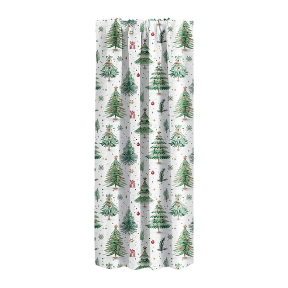 Wdhugt Christmas Decor Kitchen Bathroom Curtain Window 40 Inches Tier Curtains Window Treatment, Rod Pocket Xmas Tree Snowman Café Curtain Short Curtain for Bedroom, 40X20 In