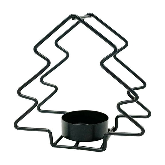 Wdhugt Christmas Tree Candle Holders Black Iron Metal Holiday Party Table Decoration Home Gift 4.33 X 2.05 Inches Festive Decor Black