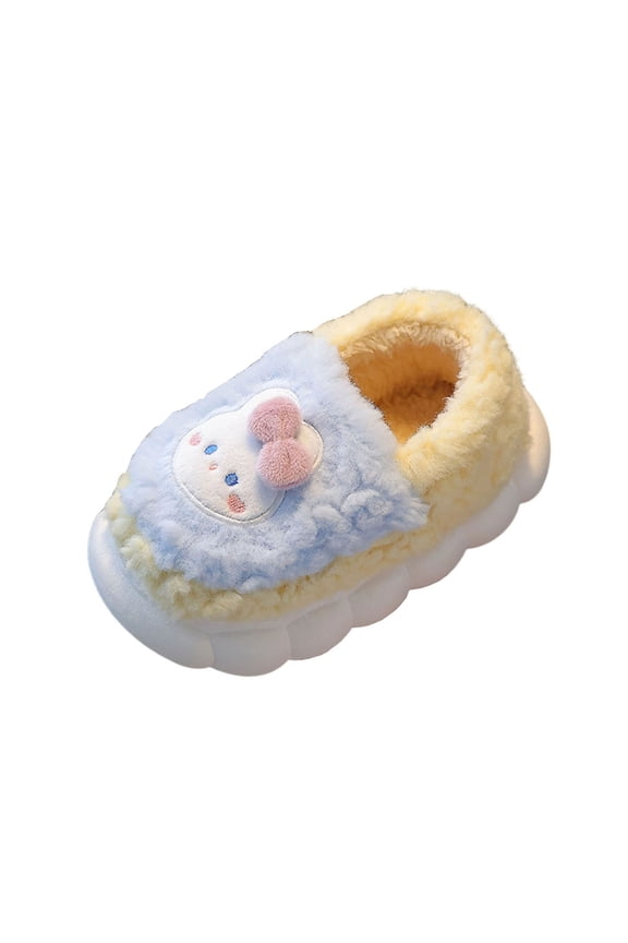 Cozy Back-Heel Bunny Sandals For Women Nylon Spandex Fleece-Lined Thick Sole Home Slippers Flat Soft Indoor Shoes Fall Winter Size 7.5 Us