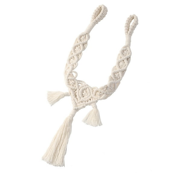 Wdhugt Curtain Tiebacks Boho Style Tassel Rope Ribbons For Home Office Living Room 27.56X7.87X2.36 Inches White Cotton Material White