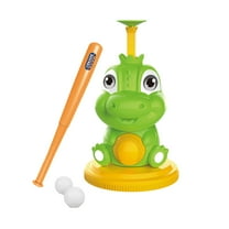 Wdhugt Dinosaur Themed Baseball Pitching Toy With Catapult Launcher And Plastic Balls Set For Kids Outdoor Sports Game Baseball Bat Included For Backyard Play