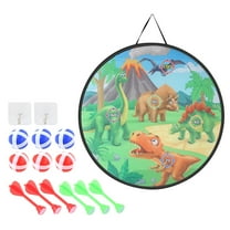 Wdhugt Dinosaur Themed Kids Dart Board Game With Hook & Loop Foam Axes Indoor Outdoor Throwing Toy For Children Plastic