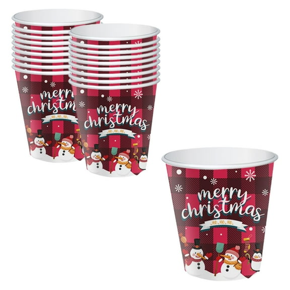 Wdhugt Disposable Paper Cups Holiday Red Durable Drinking Cups 16 Count Paper Material Party Supplies Style A A