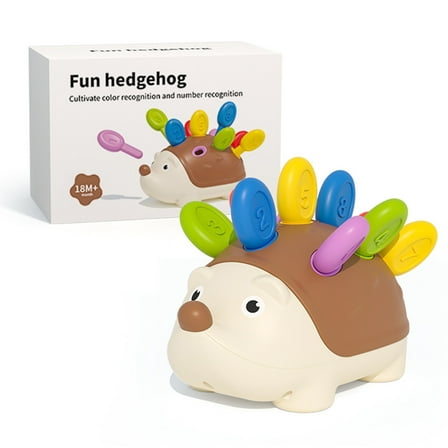 Wdhugt Early Education Puzzle Toy Little Hedgehog With 6 Spikes For Babies 1-3 Years Old Orange Plastic Hand Eye Coordination Learning Toy