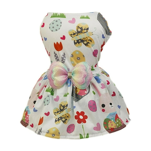Wdhugt Easter Pet Dog Clothes Summer Outfit Cute Rabbit Pattern Small Dog Apparel For Seasonal Wear 18.11X13.78 Inches C