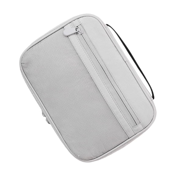 Wdhugt Grey Data Cable Storage Bag For Travel Mouse Mobile Phone And Cosmetics Multi Purpose Organizer Made Of Polyester Material With Multiple Compartments Grey
