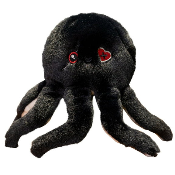 Wdhugt Halloween Plush Opossum Toy With Scary Gothic Design Soft Stuffed Animal Doll For Halloween Decorations 9.4 Inches Black Cotton Black