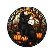 Wdhugt Halloween Window Clings Static Pvc Decals Removable Black Cat Pumpkin Design For Glass Door Party Decor color