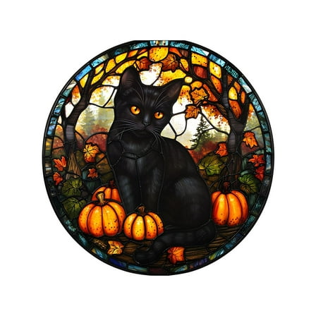 Wdhugt Halloween Window Clings Static Pvc Decals Removable Black Cat Pumpkin Design For Glass Door Party Decor color