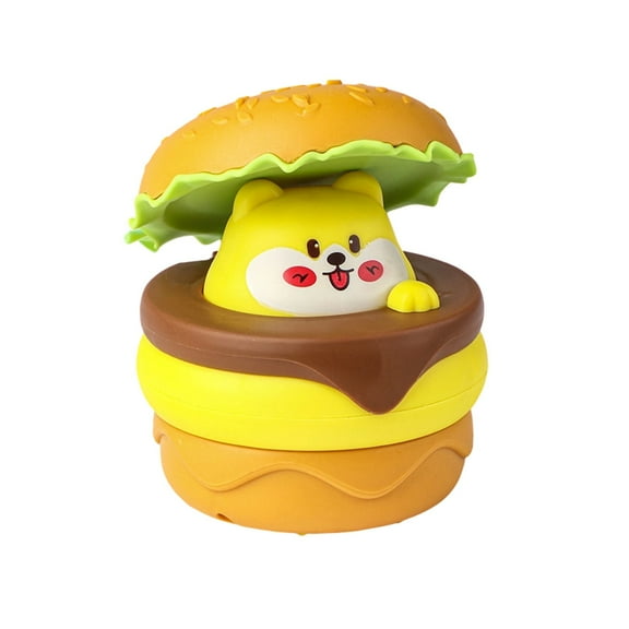 Wdhugt Hamburger Themed Press And Go Car Toy With Cute Animal Design For Kids Inertia Powered Vehicle For Boys And Girls Plastic Toy Set A A