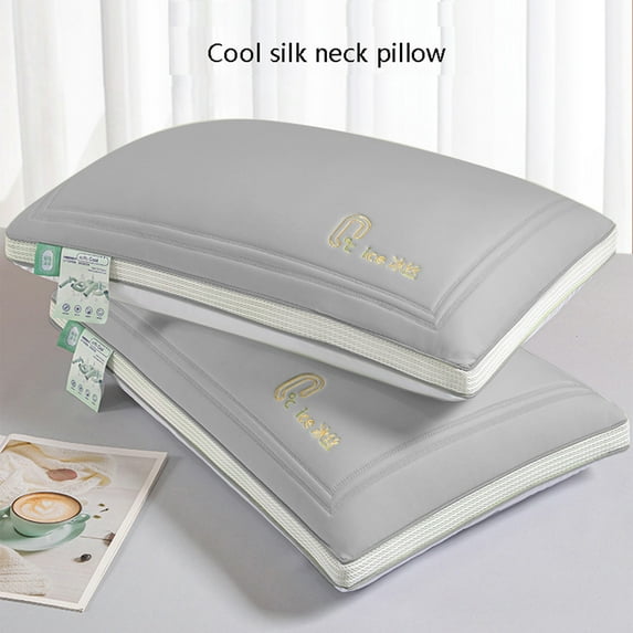 Wdhugt Hotel-Grade Pillow Core Soft And Supportive Down Bed Pillow Suitable for Back Side And Stomach Sleepers Made Of Skin-Friendly Cotton Fabric Low Pillow Ultra-Thin Pillow