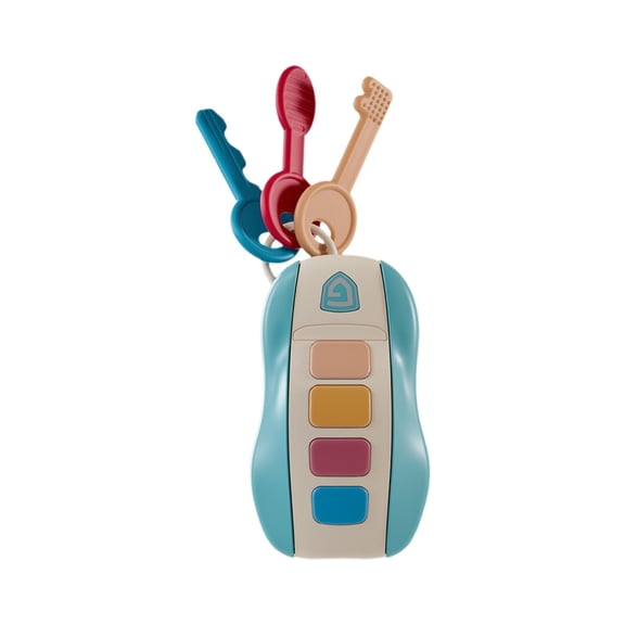 Wdhugt Infant Car Key Toy With Music And Sounds Early Learning Toy For Babies 0-2 Years Hand Eye Coordination Development Blue Plastic Blue