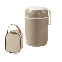 Wdhugt Khaki 20Oz Insulated Stainless Steel Food Jar With Foldable Spoon Leak Proof Wide Mouth Container For Hot Soup And Meals For Kids And Adults Khaki