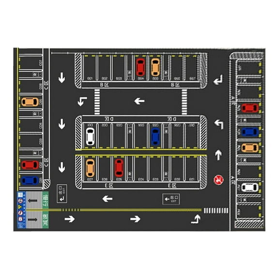 Wdhugt Kids Carpet Playmat Car Rug Car Rug for Kids Toy Cars and Train Non Slip Play Mat for Playroom Kids Room for Classroom Nursery Play Area or Bedroom Decor 40*60cm