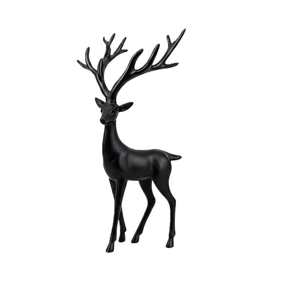 Wdhugt Large Exquisite Deer Figurine European Style Imitation Metal Deer Sculpture For Entryway Placement Home Decor Plastic Material A