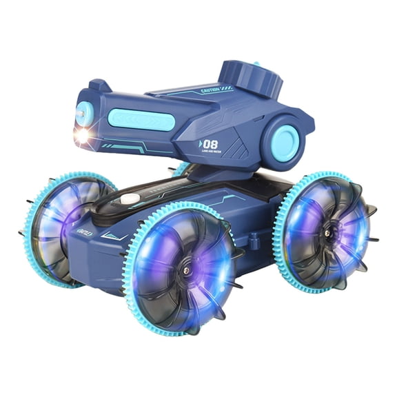 Wdhugt Lighting Amphibious Remote Control Vehicle Model A With Water Cannons Remote Control Tank Plastic Material 1 Piece A
