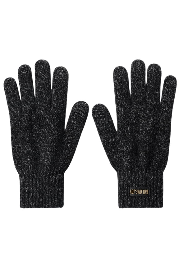 Men Cold Weather Gloves Thermal Insulated Touch Screen Proof Thickened Gloves In Gray Size L Palm Width 3.35 Inches Length 8.66 Inches Nylon Spandex Winter Gloves Gray