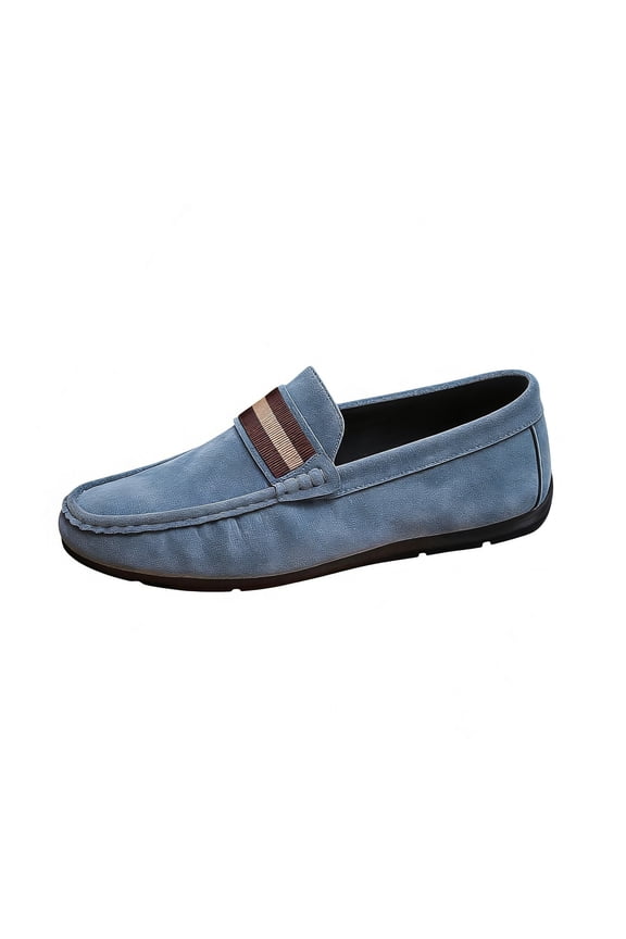 Men'S Slip-On Loafers Casual Round Toe Shoes Pu Leather Comfortable For Indoor Outdoor Size 41 Eu 7 Us 25.5 Cm