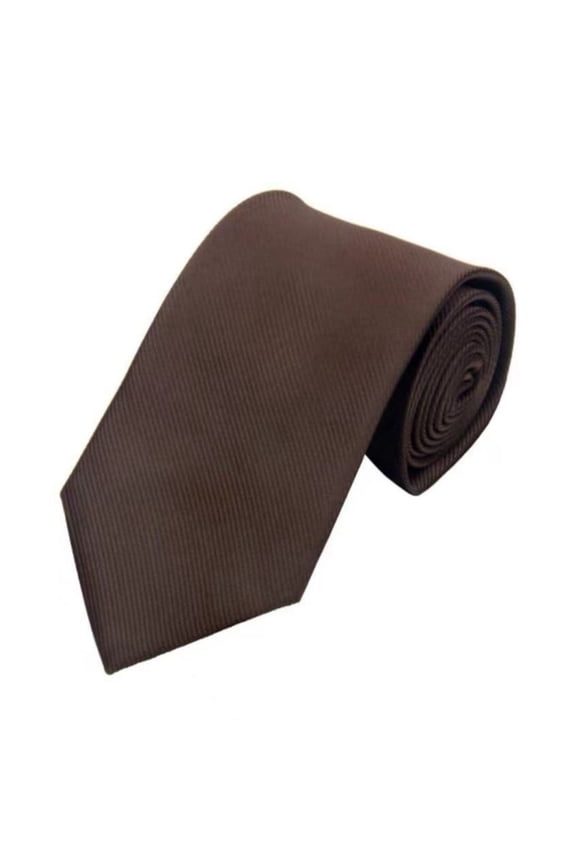 Mens Fashion Business Tie Solid Color Polyester Material Free Size Length 57 Inches Width 3.15 Inches In Coffee Coffee