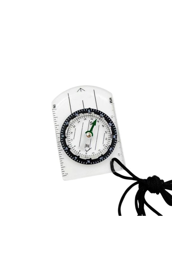 Mini Acrylic Compass With Map Scale Clear Hiking Navigation Tool 2.36X1.88 Inches For Outdoor Adventure Orienteering Backpack Keychain Survival Gear Clear