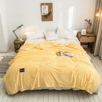 Wdhugt Multifunctional Cover Blanket Napping Blanket Flannel Blanket Napping Blanket Breathable Soft Comfortable Machine Washable Blanket for All Season 78*90 in Yellow