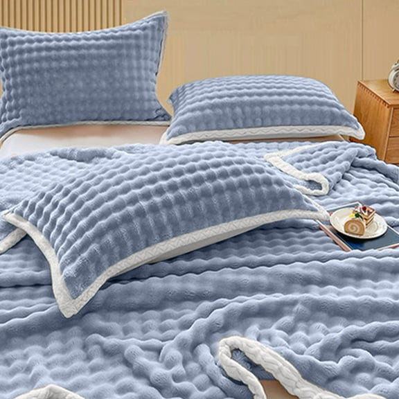 Wdhugt Muslin Cotton Throw Blankets Soft Bubble Fleece Blanket Couch Breathable Gauze Blanket All Season Soft And Lightweight Pre-Washed Cotton Blanket 40*59In