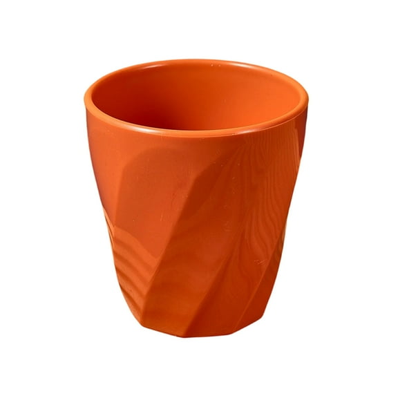 Wdhugt Orange Multi Purpose Plastic Cups For Various Beverages Plastic Material 9Cm Tall 8.5Cm Diameter Twisted Patterns For Home And Outdoor Use Orange