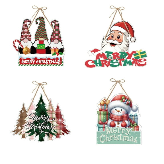 Wdhugt Paper Christmas Door Decorations Set Of 4 Welcome Hangers For Wall And Door Indoor And Outdoor Use Holiday Design Easy To Hang And Durable Paper Material Festive Welcome Signs