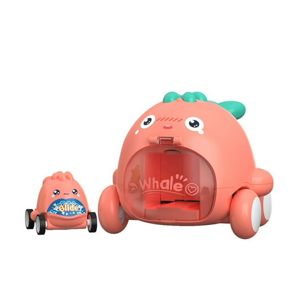 Wdhugt Pink Animal Catapult Car Toy With Mini Inertia Rebound Vehicles For Kids Parent Child Interactive Play 4.33 Inch Plastic Pink