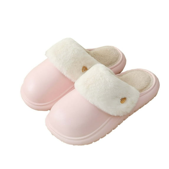 Wdhugt Pink Cotton Plush Slippers For Unisex Indoor Use Us Size 8 Featuring Soft Upper And Comfortable Non-Slip Sole Design