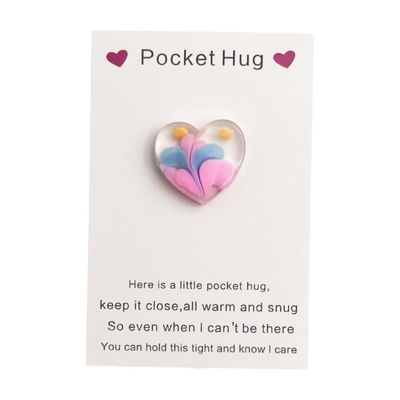 Wdhugt Pink Heart Shaped Pocket Hug Card With Fringe Design 3.54 X 2.36 Inch Paper Material Gift For Birthday Holiday Special Occasion Pocket Card Pink