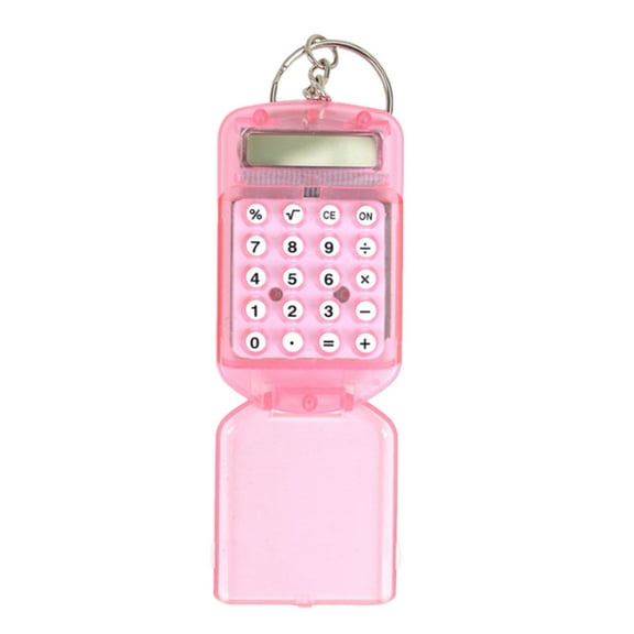 Wdhugt Pink Mini Keychain Calculator With Keyring Portable Electronic Calculator For Office And School Use 2.4X1.44 Inches B