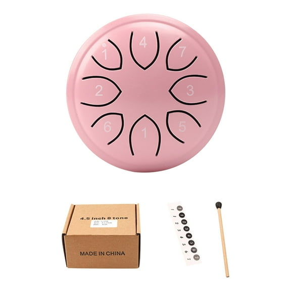 Wdhugt Pink Outdoor Rain Drum 4.5 Inch 8 Tone Steel Tongue Drum Musical Instrument For Garden Patio Or Bathroom Handcrafted Steel Pink
