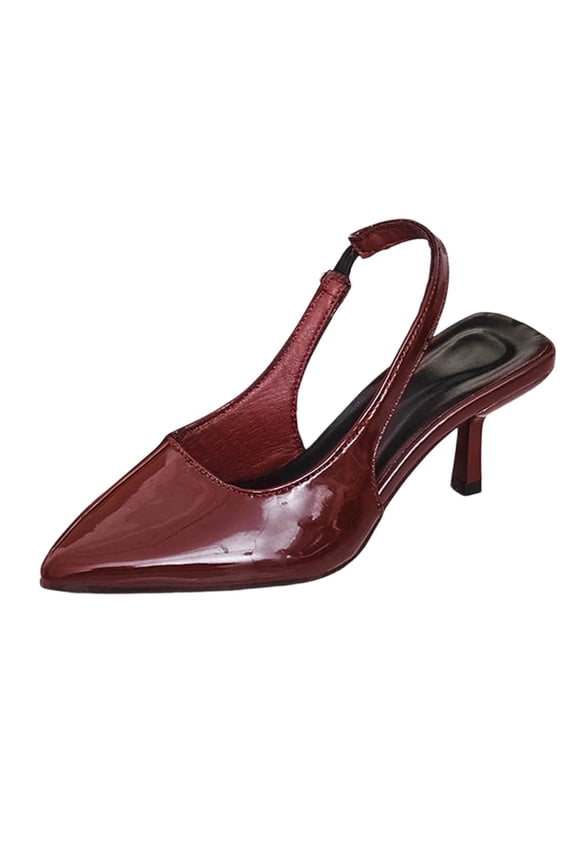 Pointed Toe Stiletto Heels Slip On Pumps For Women Casual Fashion High Heel Shoes Synthetic Leather Material Eu Size 36 Us Size 5.5