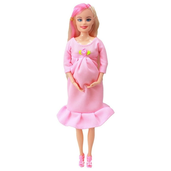 Wdhugt Pregnant Doll 11.5 Inch Abs Plastic Toy With Baby In Tummy For Kids Role Play Gift For Children Educational Toy