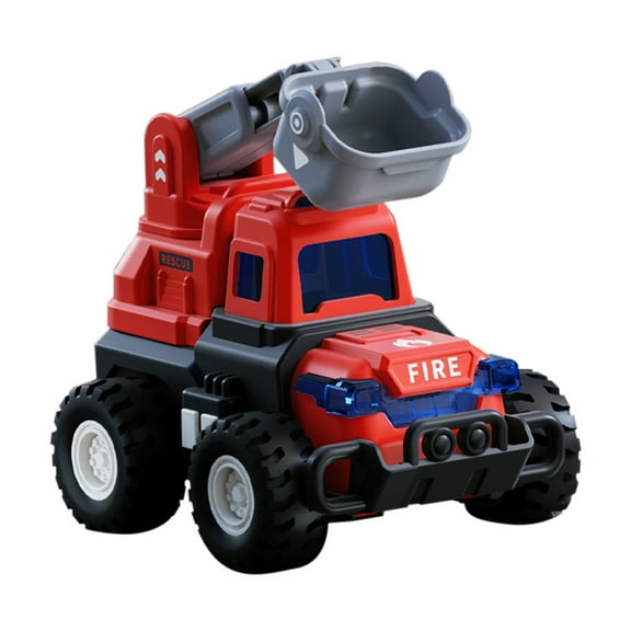 Wdhugt Press And Go Bulldozer Toy Inertia Construction Vehicle For Kids Ages 0-3 Red Plastic Engineering Car With Lift Simulation 3.93 X 3.93 X 3.14 Inches