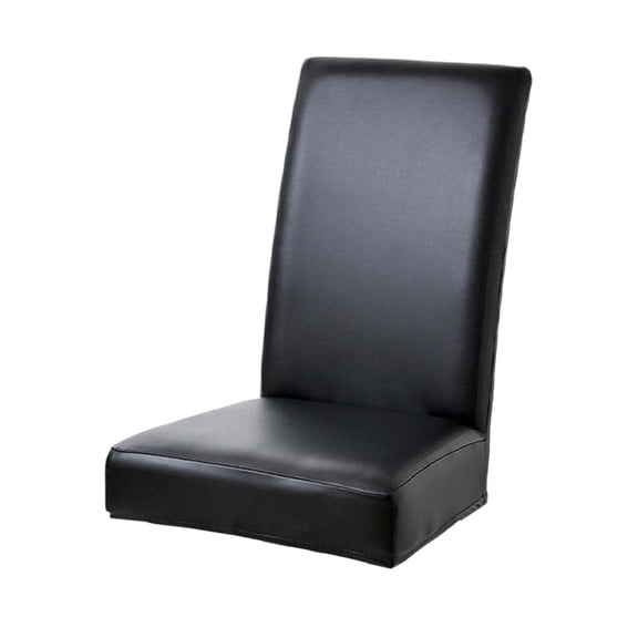 Wdhugt Pu Leather Chair Cover Stretch Slipcovers For Dining Room Kitchen Seat Protectors Washable 45-60 Cm Height Full Coverage Black