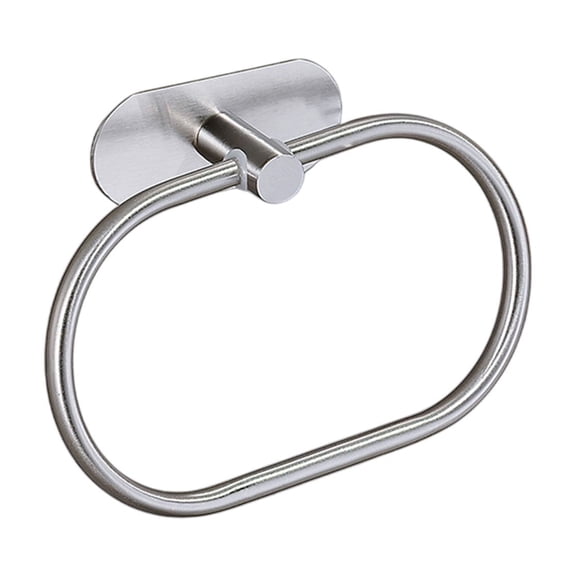 Wdhugt No Punch Stainless Steel Towel Ring For Bathroom Hotel Use 180 Degree Rotatable Wall Mounted Size 7.87X4.45 Inches Stainless Steel Material In Silver Color Silver