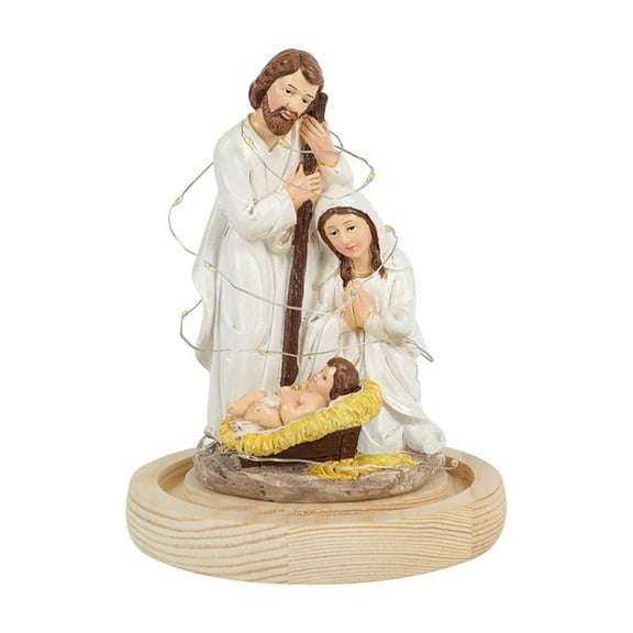 Wdhugt Resin Christmas Led Light Nativity Scene For Tabletop Decor And Gifts This Scene Is Handcrafted And Adds A Religious Touch To Christmas Celebrations With Its Detailed Figures A