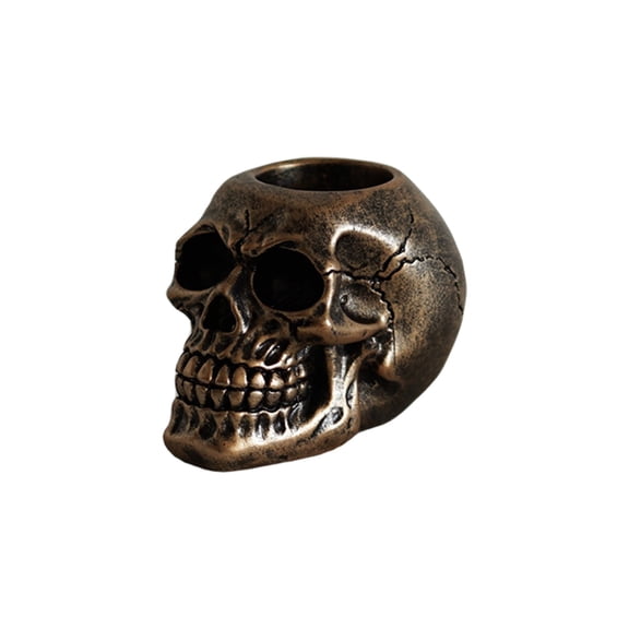 Wdhugt Resin Skeleton Candlestick Holder Halloween Ghost Festival Decoration Desktop Entryway Spooky Figurine Ornament Candle Stand Decor Gold Resin Material Scary Decor Party Accent Gold