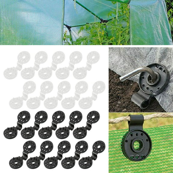 Wdhugt Shade Cloth Heavy Duty Lock Grip Shade Cloth Plastic Clips Greenhouse Shade Cloth Fix Clamp Windproof Awning Clamp Grip for Garden Netting 10 Pcs Black +10 Pcs White