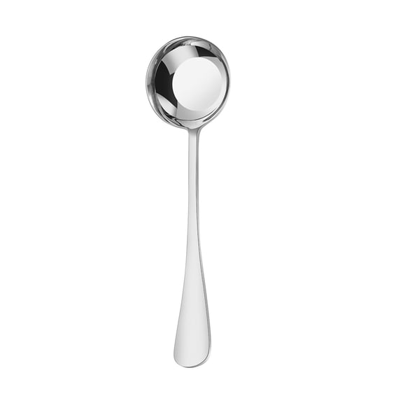Wdhugt Silver Stainless Steel 304 Flat Bottom Spoon Round Tip Soup Spoon Metal Utensil For Dining Cooking Serving Silver
