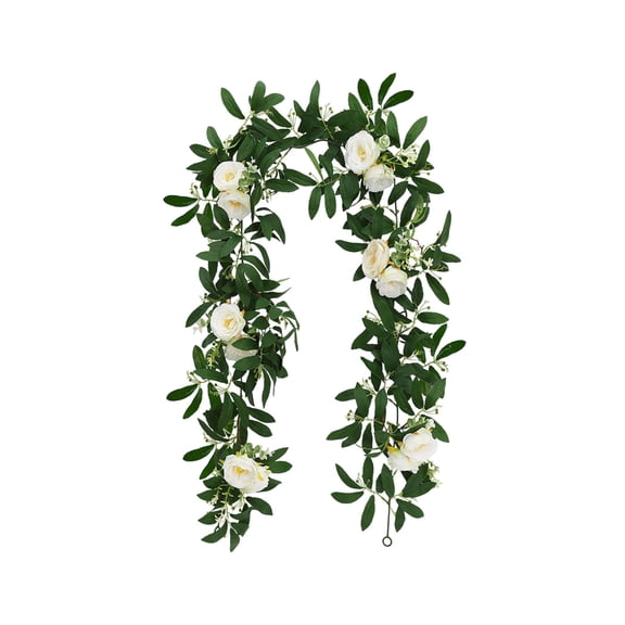 Wdhugt Simulation Eucalyptus Leaves Willow Leaves Camellia Rattan Artificial Greenery Fake Flowers Vines Home Table Decoration 180Cm Plastic