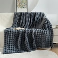 thumbnail image 1 of Wdhugt Soft Fleece Bubble Blanket Luxury Throw Blanket Thick Warm Soft Plush Blanket Ruched Fluffy Reversible Minky Throw Blankets Elegant Fuzzy Home Decor for Couch Sofa Bed 39*59 In Gray, 1 of 6