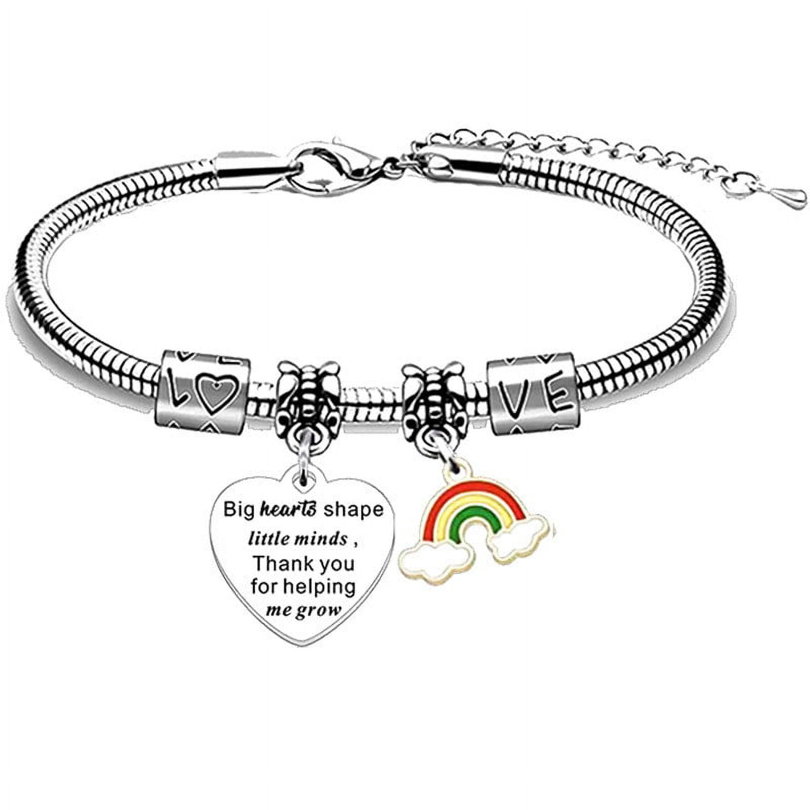 Wdhugt Stainless Steel Bracelet With Engraved Message For Teacher ...