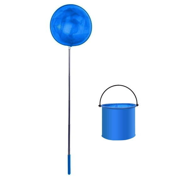 Wdhugt Stainless Steel Telescopic Fishing Net With Folding Bucket For Pool Cleaning Outdoor Activities Kids Toy Plastic Material
