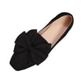 thumbnail image 1 of Wdhugt Suede Loafers For Women Casual Square Toe Bow Detail Flock Material Size 3.5 Us Foot Length 9.06 Inches, 1 of 9